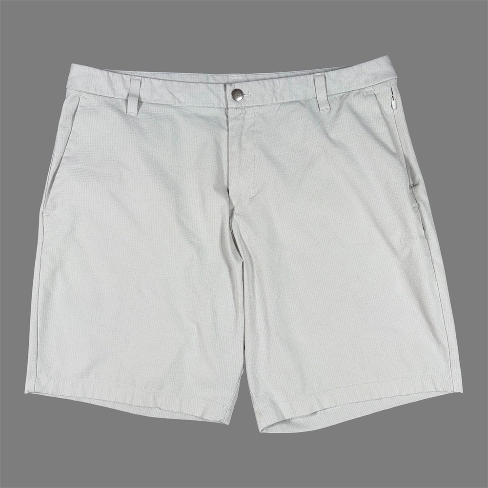 Lululemon Commission Shorts Men 33x9 Gray Ventlight Mesh Zip Pockets Performance